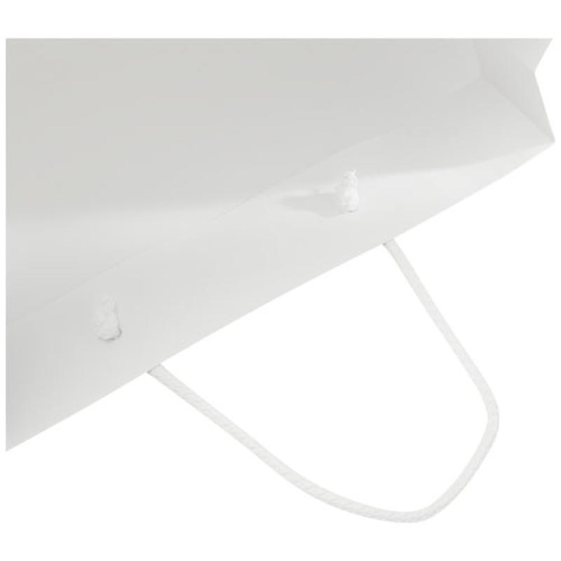 Bolsa de papel integra 170 g/m2 hecha a mano con asas de plástico, XL