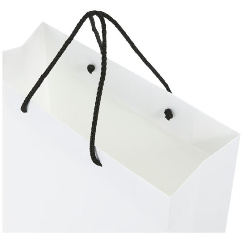 Bolsa de papel integra 170 g/m2 hecha a mano con asas de plástico, XL