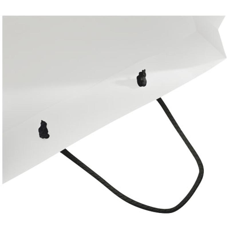 Bolsa de papel integra 170 g/m2 hecha a mano con asas de plástico, XL
