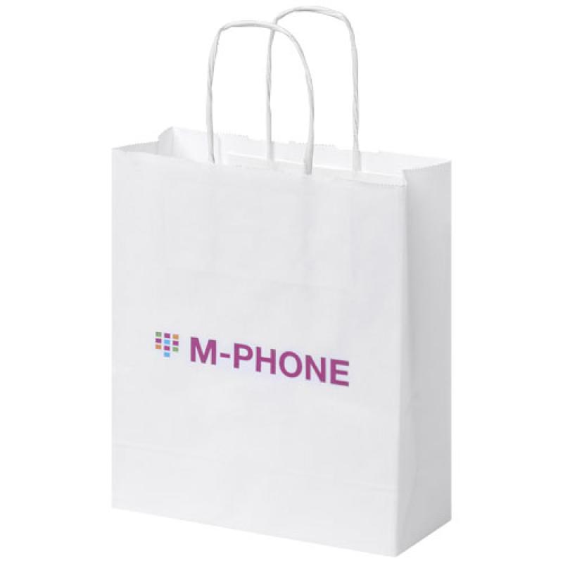 Bolsa de papel kraft 80 g/m2 con asas retorcidas, pequeña