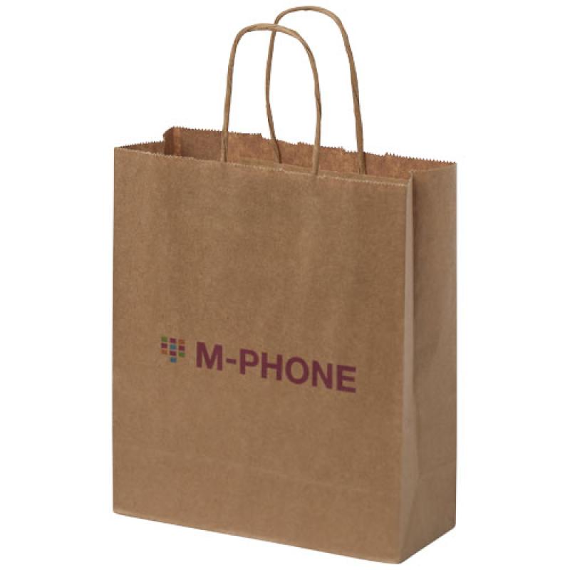 Bolsa de papel kraft 80 g/m2 con asas retorcidas, pequeña
