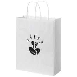 Bolsa de papel kraft 80 g/m2 con asas retorcidas, mediana