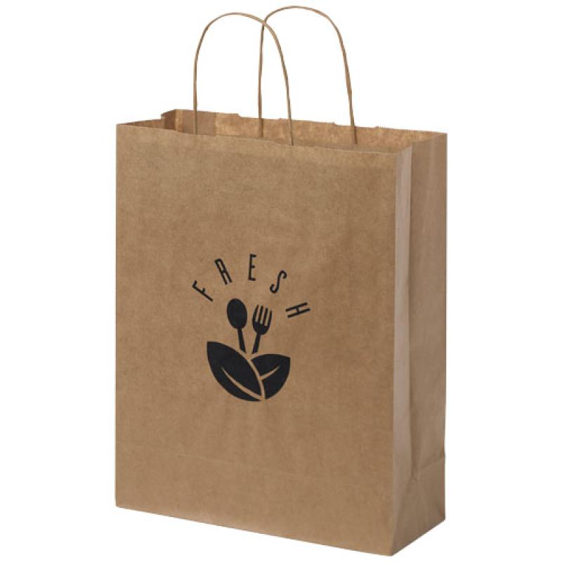 Bolsa de papel kraft 80 g/m2 con asas retorcidas, mediana