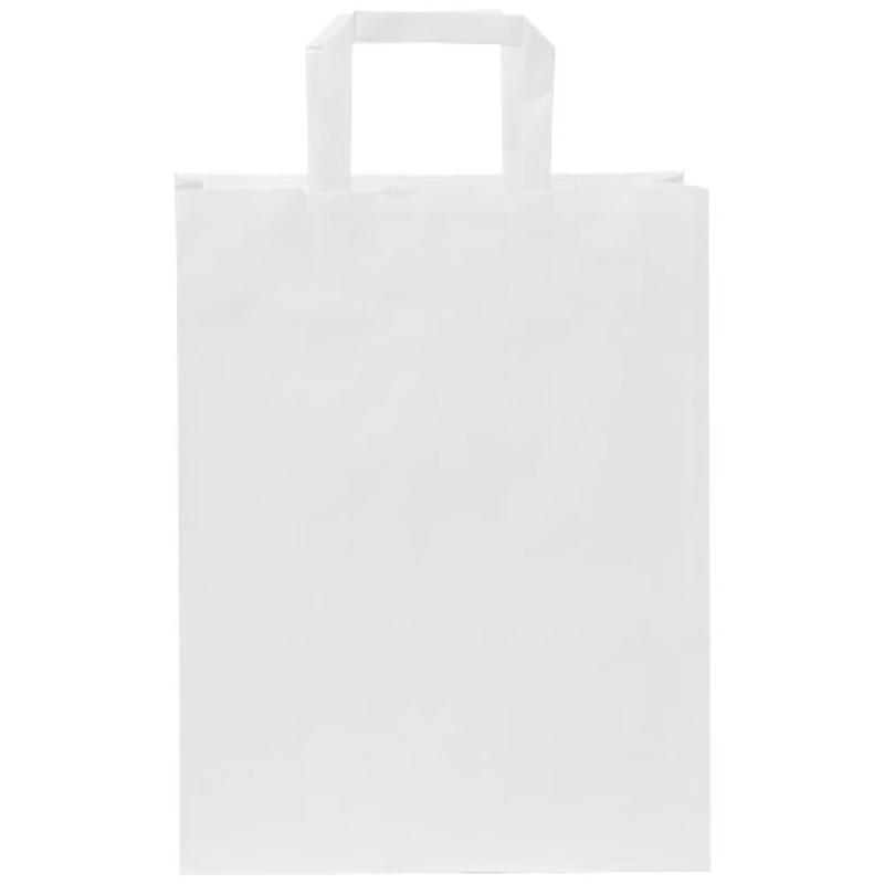 Bolsa de papel kraft 80-90 g/m2 con asas planas, mediana