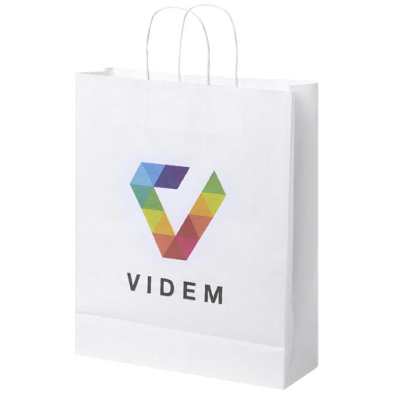 Bolsa de papel kraft 80-90 g/m2 con asas retorcidas, grande