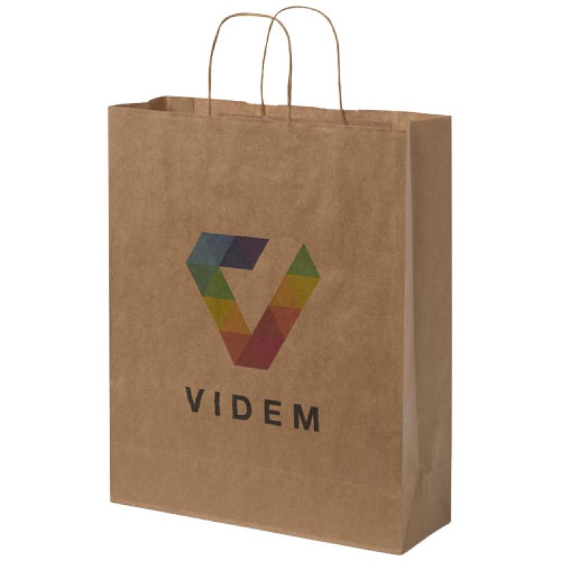 Bolsa de papel kraft 80-90 g/m2 con asas retorcidas, grande