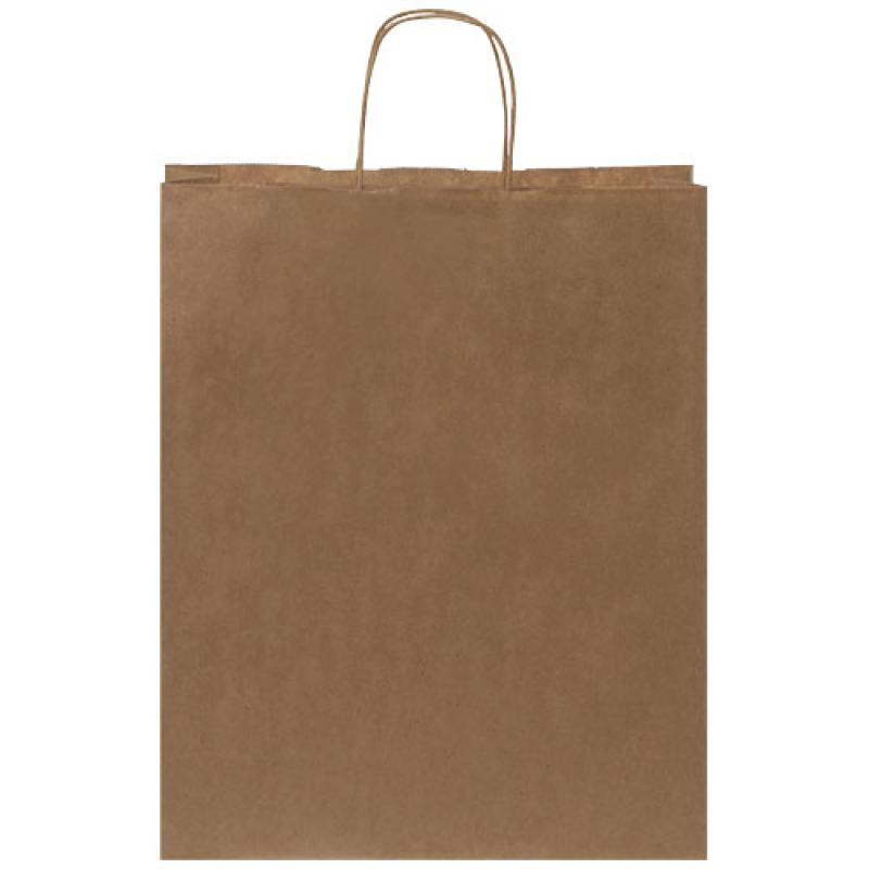 Bolsa de papel kraft 80-90 g/m2 con asas retorcidas, grande
