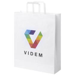 Bolsa de papel kraft 80-90 g/m2 con asas planas, grande