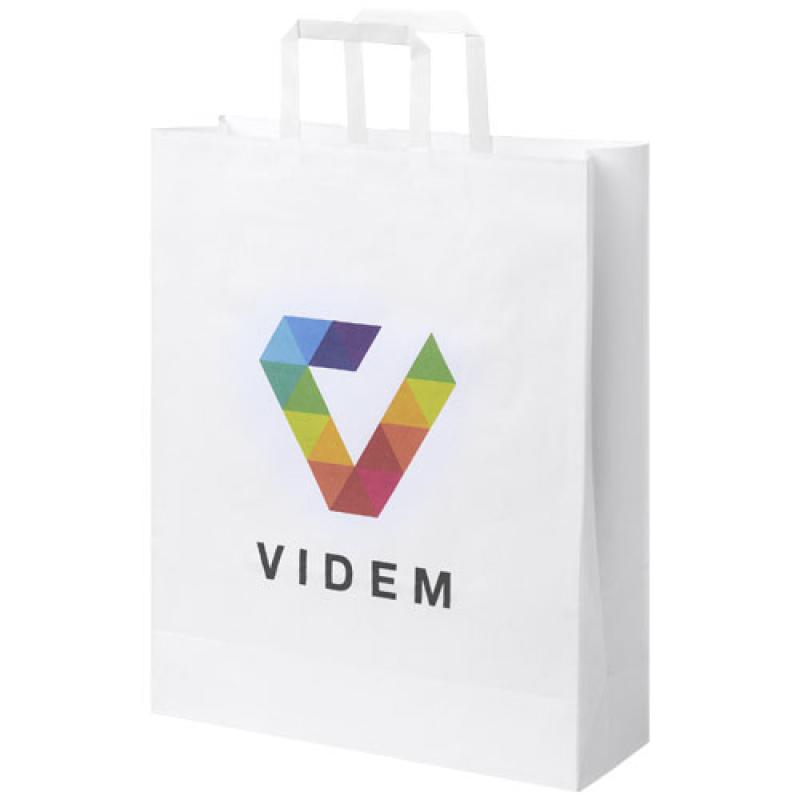 Bolsa de papel kraft 80-90 g/m2 con asas planas, grande
