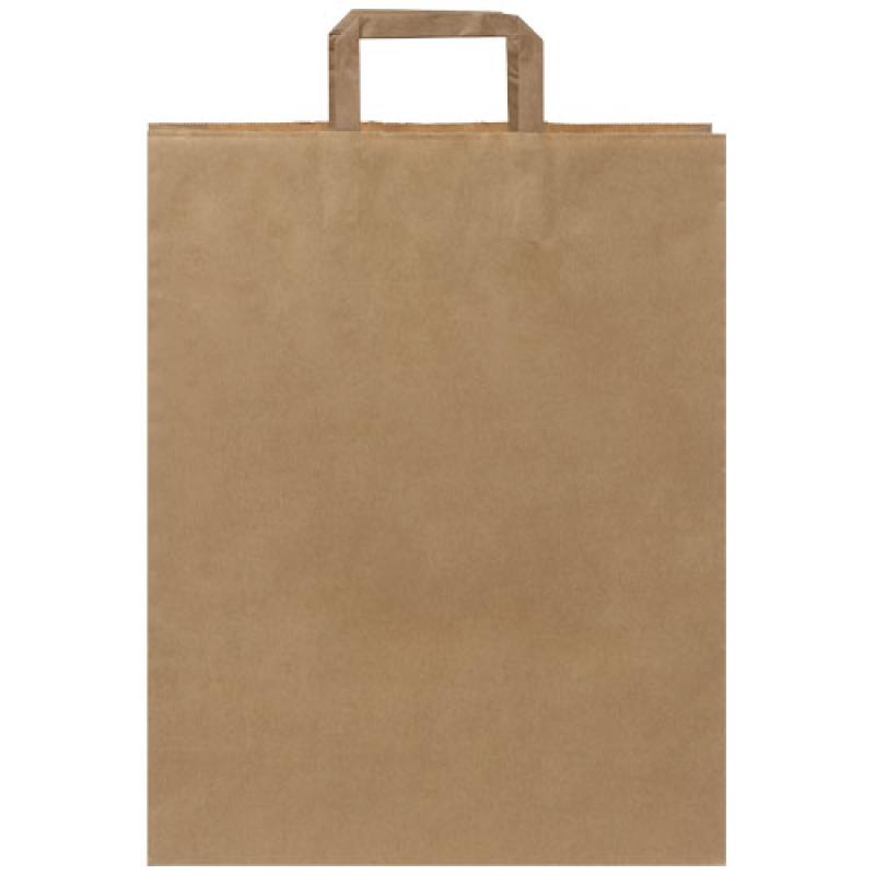 Bolsa de papel kraft 80-90 g/m2 con asas planas, grande
