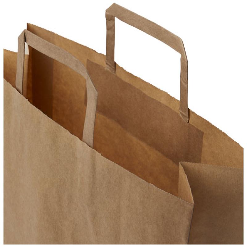 Bolsa de papel kraft 80-90 g/m2 con asas planas, grande