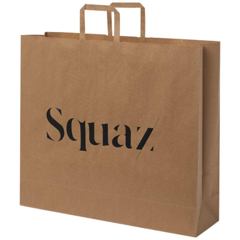 Bolsa de papel kraft 90-100 g/m2 con asas planas, XXL