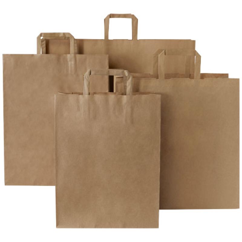 Bolsa de papel kraft 90-100 g/m2 con asas planas, XXL