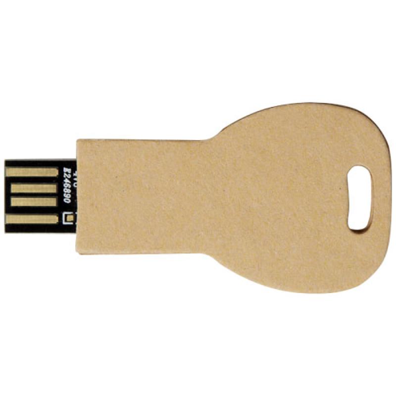 Memoria USB 2.0 de papel reciclado con forma de llave