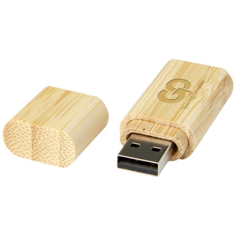 Memoria USB 2.0 de bambú con llavero