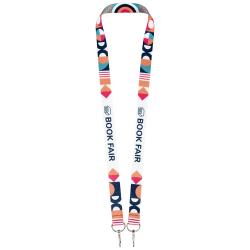 Lanyard de RPET con sublimación y 2 llaveros "Leia"