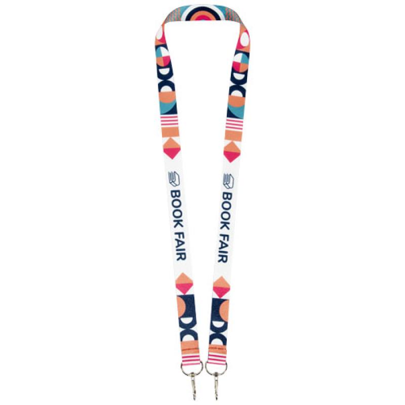 Lanyard de RPET con sublimación y 2 llaveros "Leia"