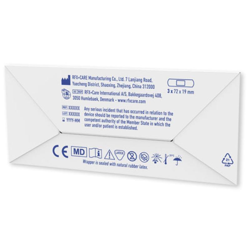 Apósitos de 3 piezas en minisobre de papel impreso a todo color