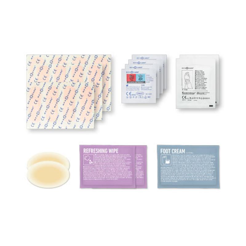 "MyKit" Primeros auxilios para un estilo de vida activo en funda de papel.