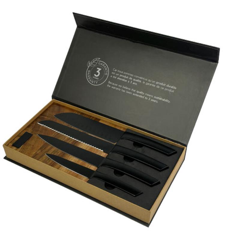 Juego de cuchillos de cocina y tabla de cortar "SCX.design K04"