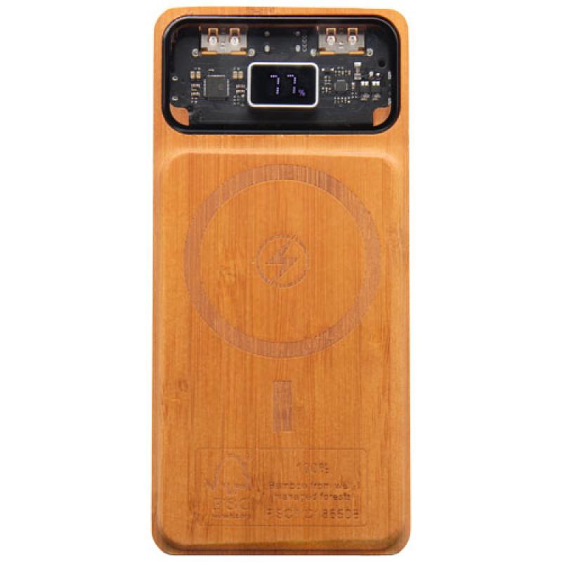 Batería externa magnética de madera de 10 000 mAh y 15 W "SCX.design P48"