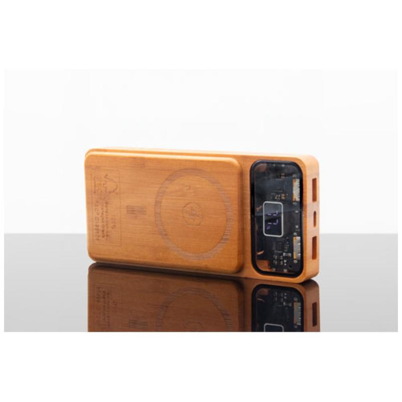 Batería externa magnética de madera de 10 000 mAh y 15 W "SCX.design P48"
