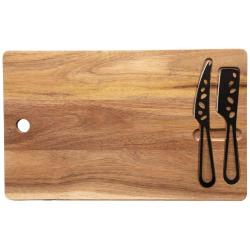 Set de tabla de cortar y cuchillos para queso "SCX.design K06"
