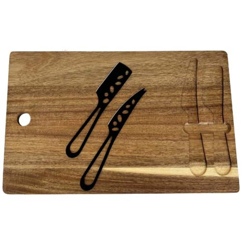 Set de tabla de cortar y cuchillos para queso "SCX.design K06"