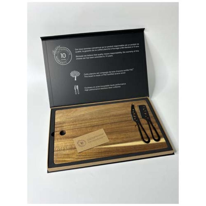 Set de tabla de cortar y cuchillos para queso "SCX.design K06"