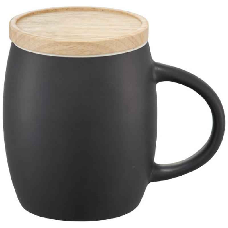 Taza de cerámica de 400 ml con base de madera "Hearth"