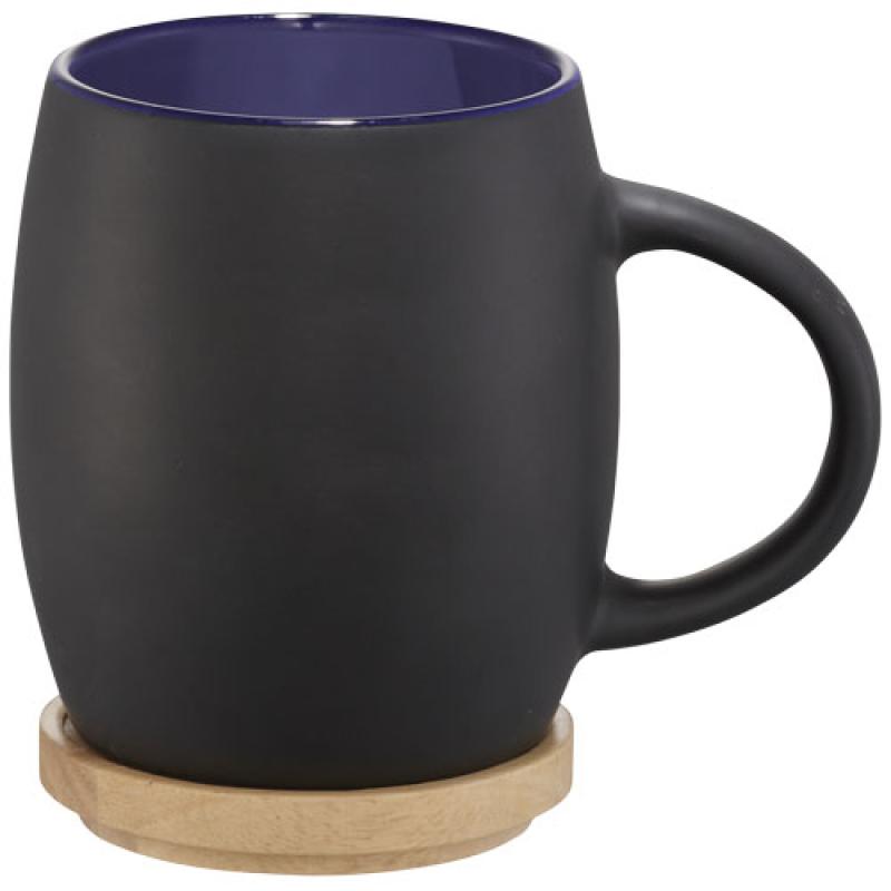 Taza de cerámica de 400 ml con base de madera "Hearth"