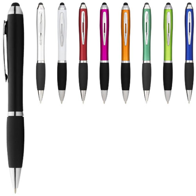 Bolígrafo stylus de color con empuñadura negra "Nash"