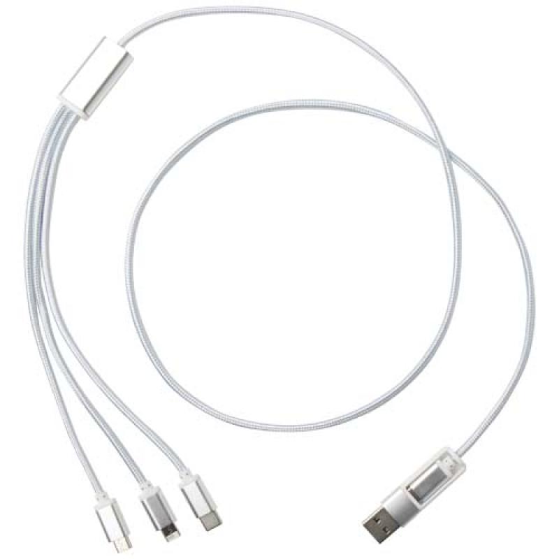 Cable de carga 5 en 1 de aluminio reciclado "Versatile"