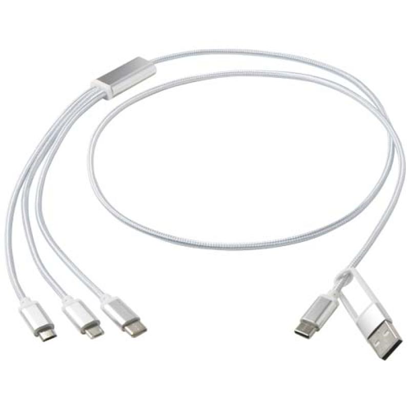 Cable de carga 5 en 1 de aluminio reciclado "Versatile"