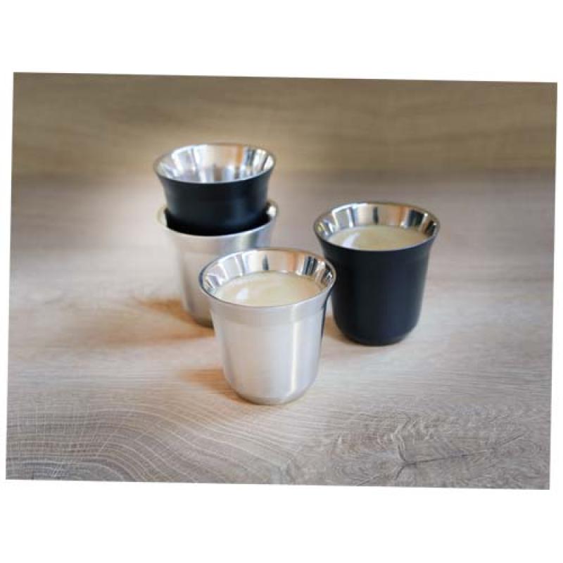 Juego de tazas para espresso de acero inoxidable de 80 ml con certificado RCS "Duo"