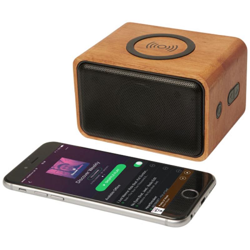 Altavoz con base de carga inalámbrica de 3 W  "Wooden"