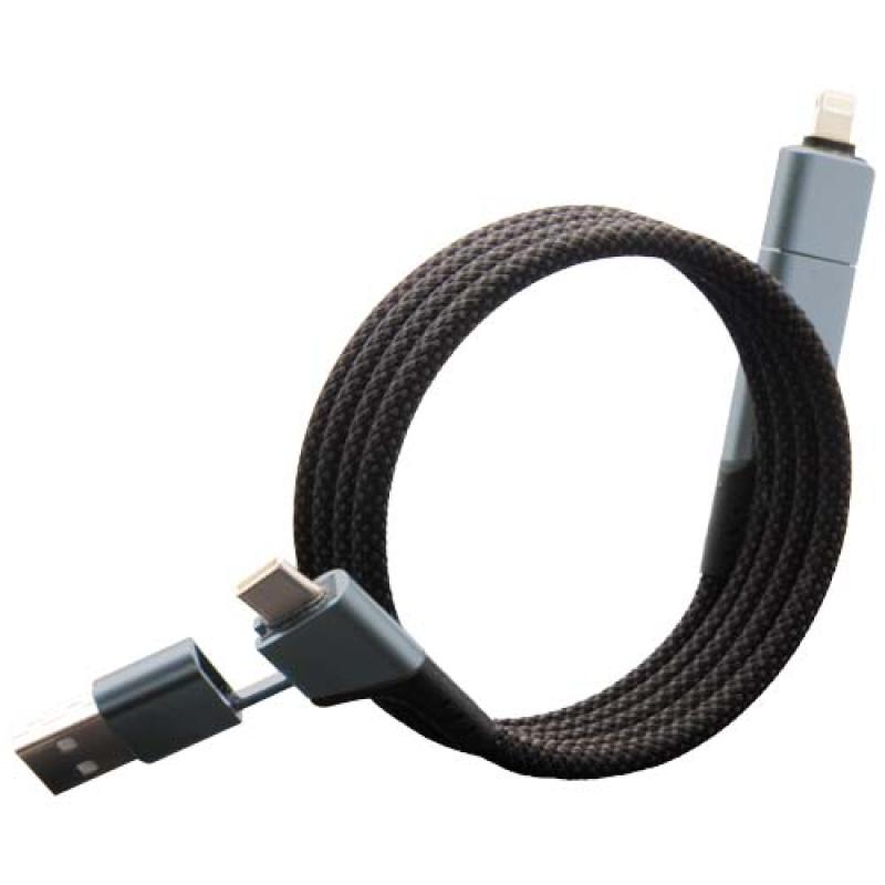 Cable de carga magnética ultrarrápida de 100 W 4 en 1 de rPET "SCX.design C52"