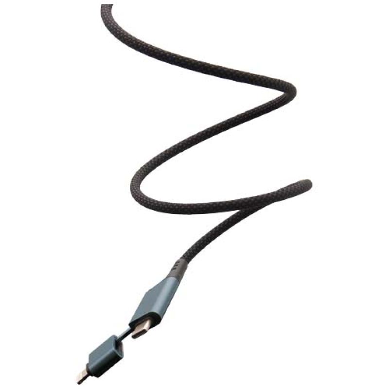 Cable de carga magnética ultrarrápida de 100 W 4 en 1 de rPET "SCX.design C52"