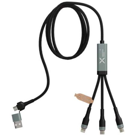 Cable de carga ultrarrápida de 100 W 5 en 1 de rPET "SCX.design C53"