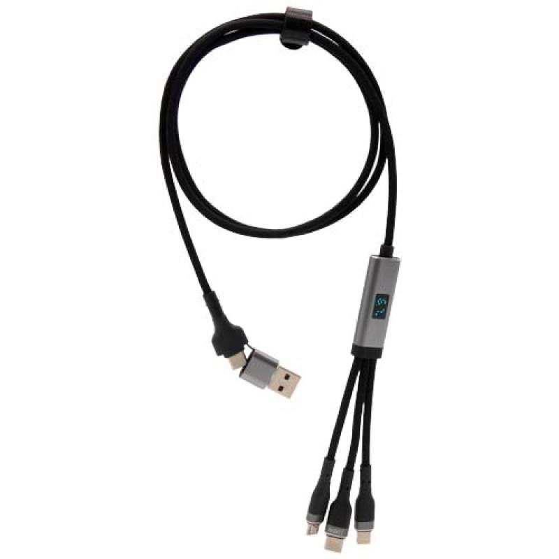 Cable de carga ultrarrápida de 100 W 5 en 1 de rPET "SCX.design C53"