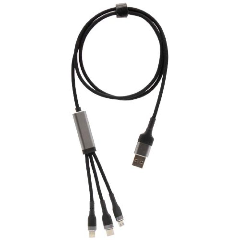 Cable de carga ultrarrápida de 100 W 5 en 1 de rPET "SCX.design C53"