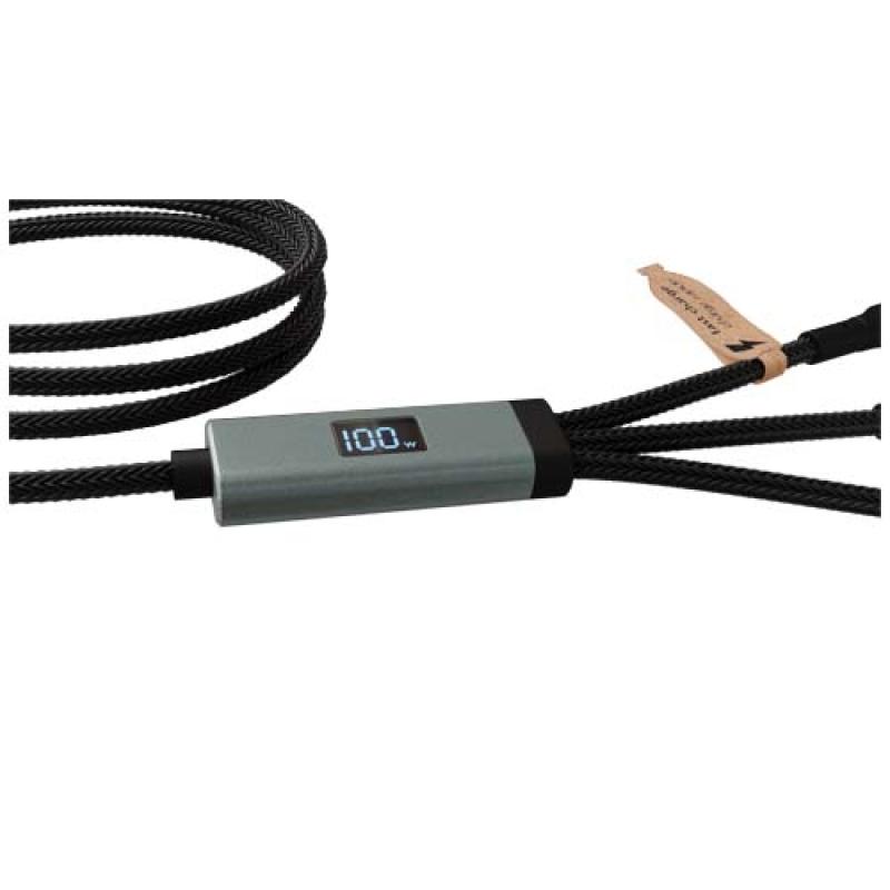 Cable de carga ultrarrápida de 100 W 5 en 1 de rPET "SCX.design C53"