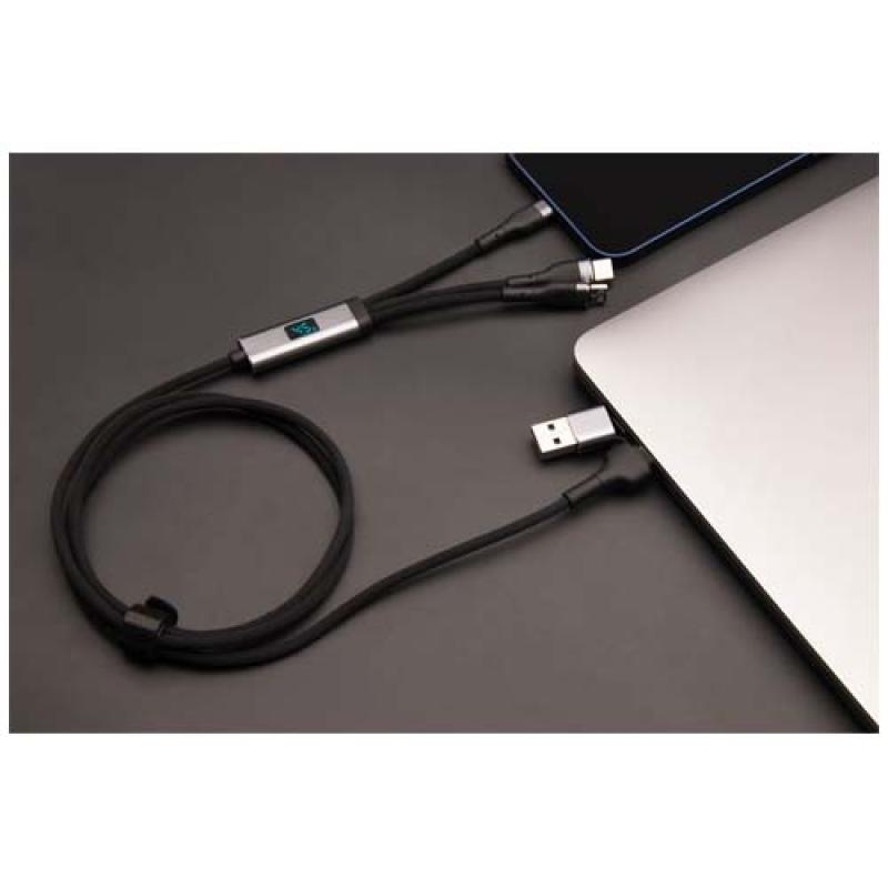 Cable de carga ultrarrápida de 100 W 5 en 1 de rPET "SCX.design C53"