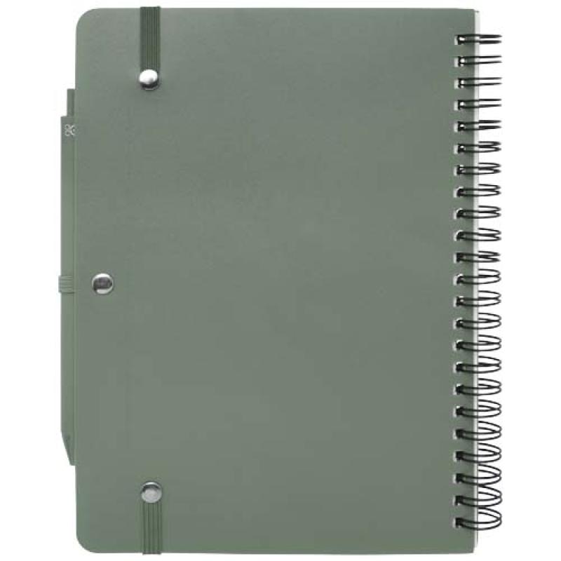 Libreta de tapa dura A5 de plástico procedente del océano con bolígrafo "Thalaasa" (tinta negra)