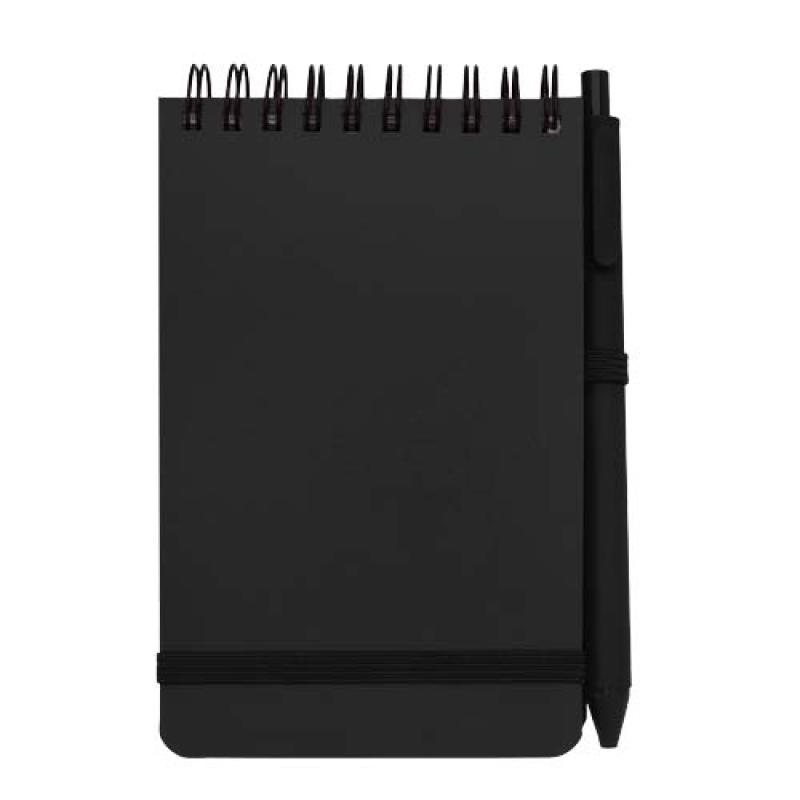 Libreta de tapa dura A6 de plástico procedente del océano con bolígrafo "Thalaasa" (tinta negra)