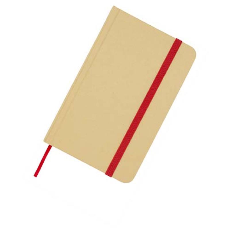 Libreta de tapa dura A6 de material reciclado con páginas lisas "Reed"