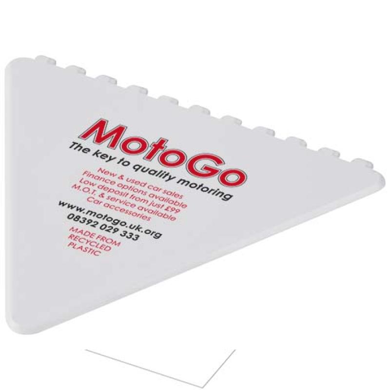 Frosty triangular recycled plastic ice scraper