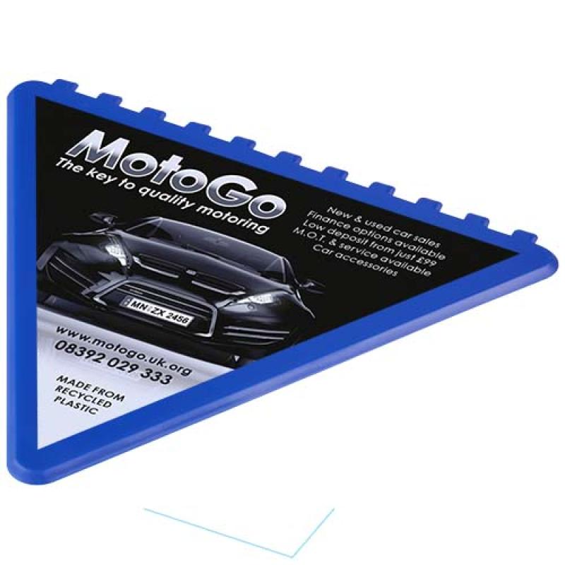 Frosty triangular recycled plastic ice scraper