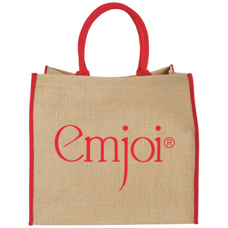 Bolsa Tote de yute con bordes contrastados "Harry"