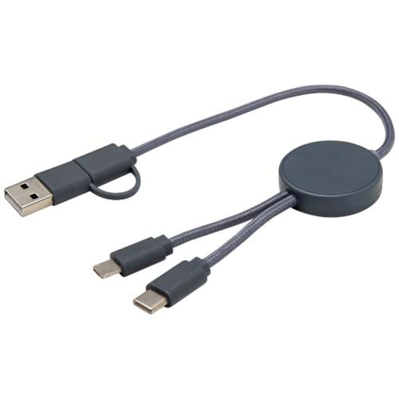 Cable 5 en 1 de plástico reciclado de 30 cm para sincronización de datos y carga rápida de 27 W "Citala"